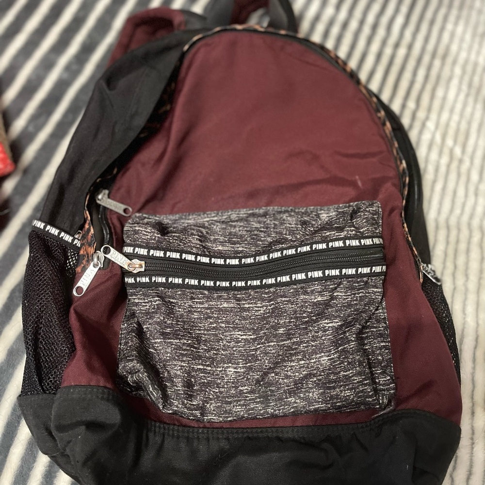 Victoria's Secret Black and Burgundy Backpack
